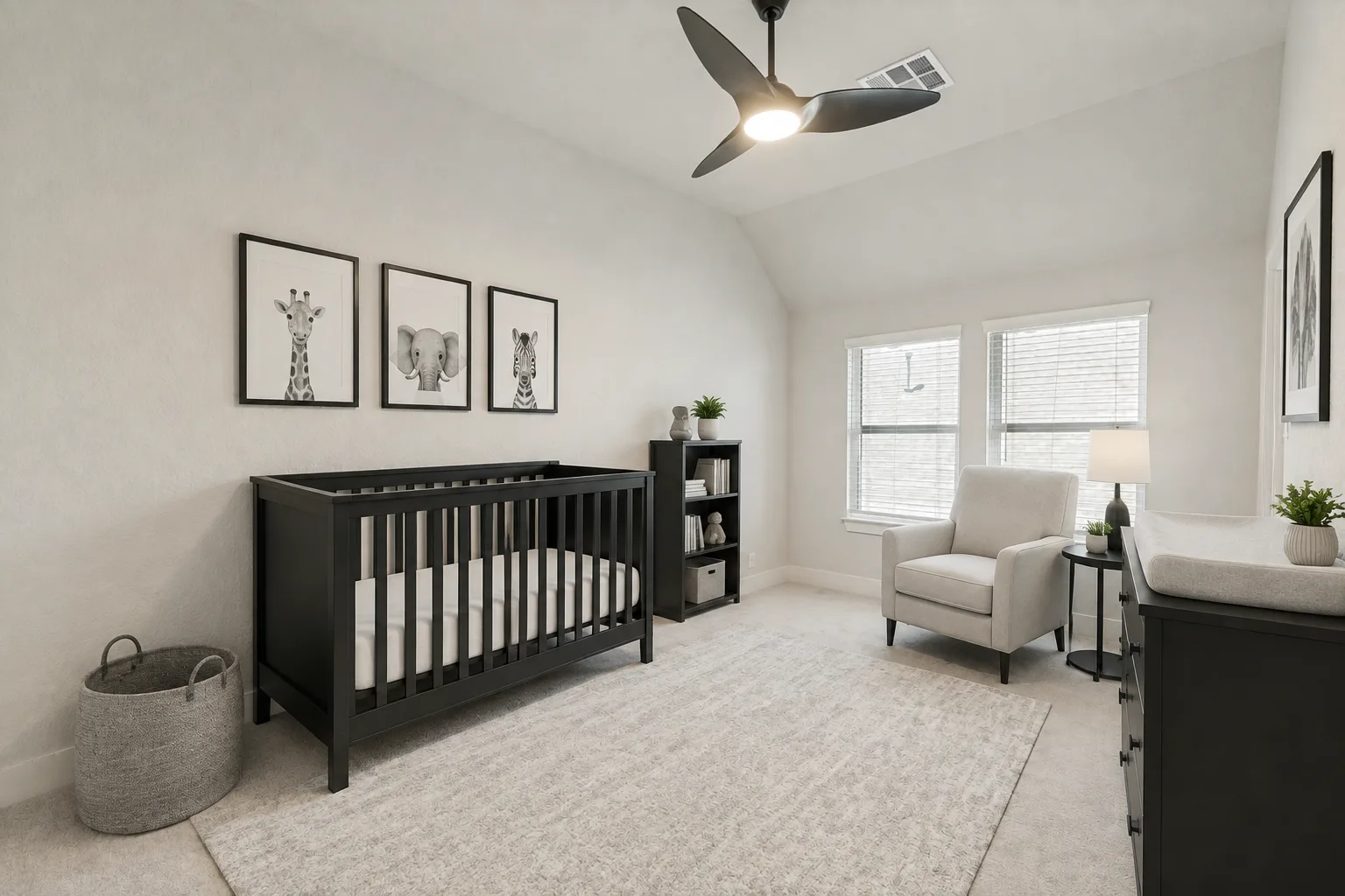 Nursery, virtually staged
